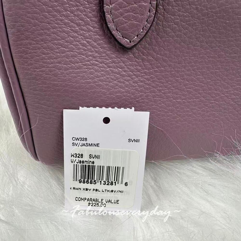 Coach Mini Rowan Bag Crossbody in Leather/Sliver Light Violet Jasmine CW328 NWT - Picture 5 of 8